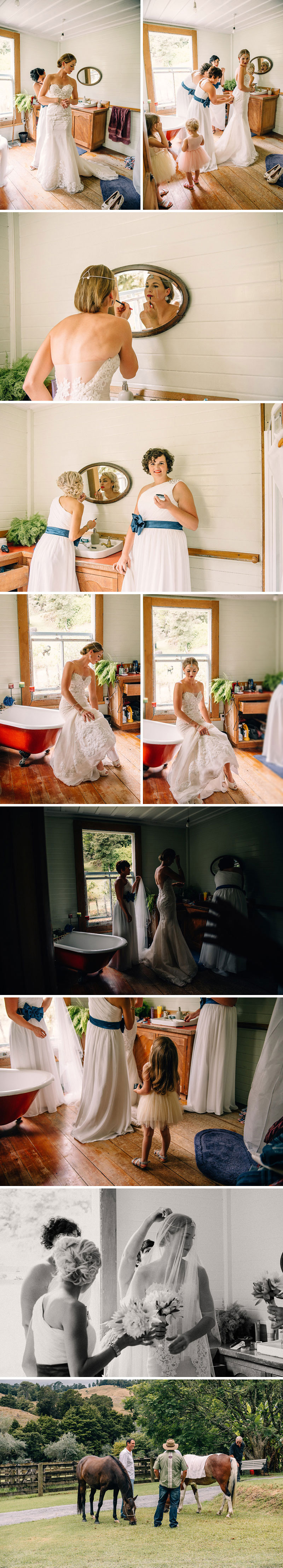 The girls getting ready at Wedding in Northland