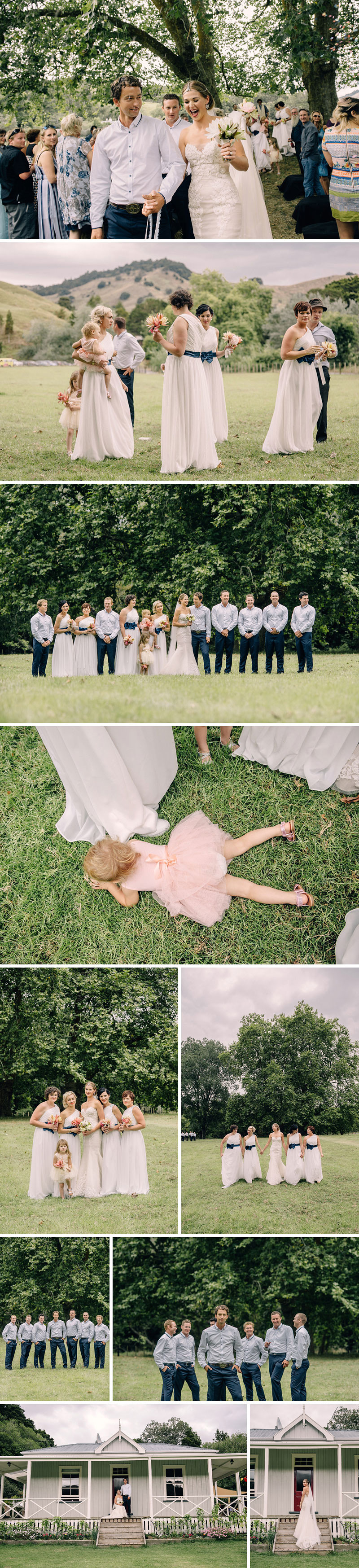 Bridal party, farm wedding Northland NZ