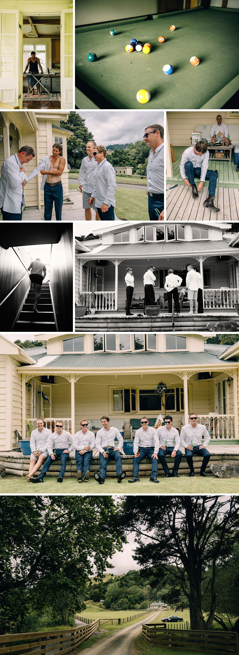 Farm Wedding Northland New Zealand, the guys getting ready