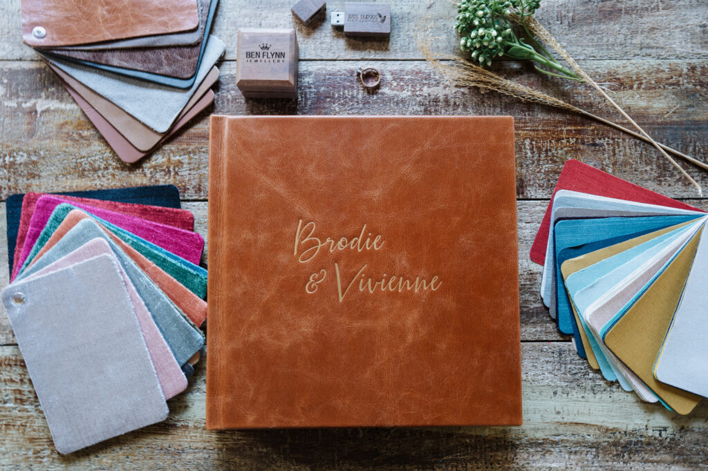 Wedding album designed by Jess Burges Photography