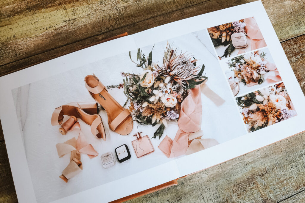 Wedding album designed by Jess Burges Photography