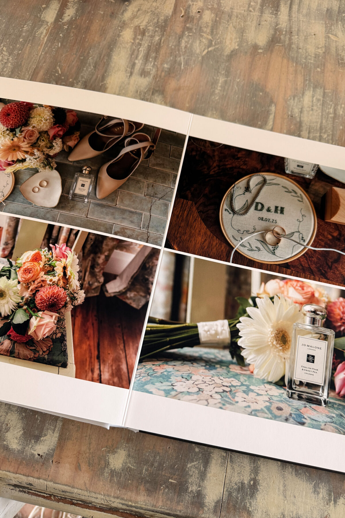 Wedding album designed by Jess Burges Photography