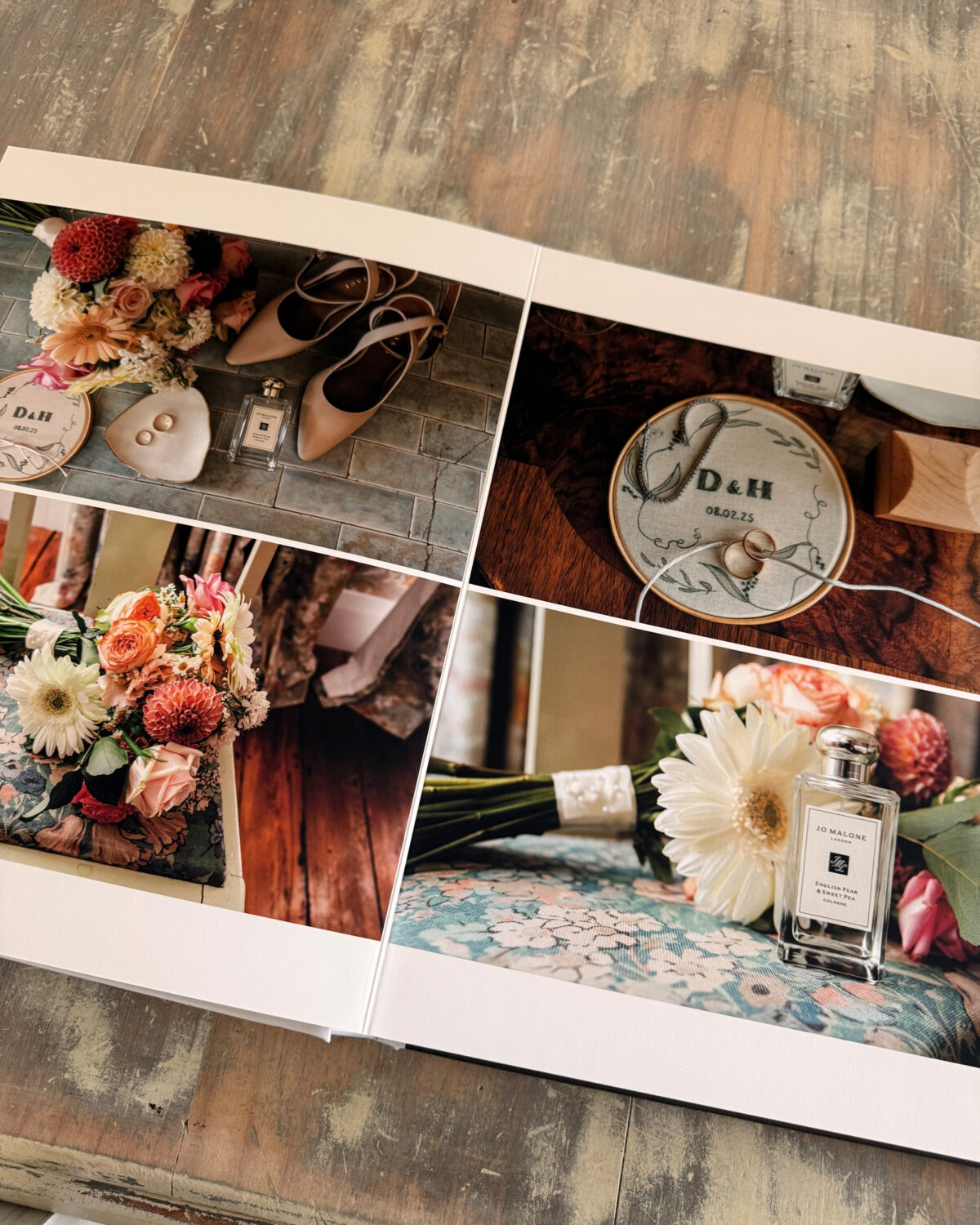 Wedding album designed by Jess Burges Photography
