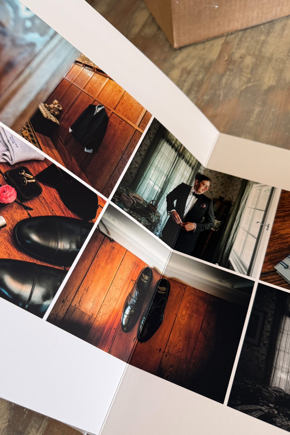 Wedding album designed by Jess Burges Photography