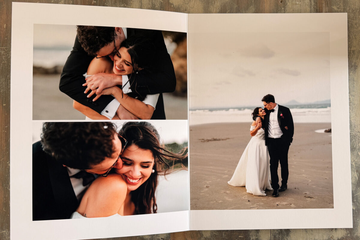 Wedding album designed by Jess Burges Photography